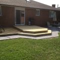 2 level deck with paving stone patio (built with pressure treated lumber)