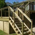 Multi-level deck from below