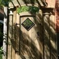 Custom gate with pergola top